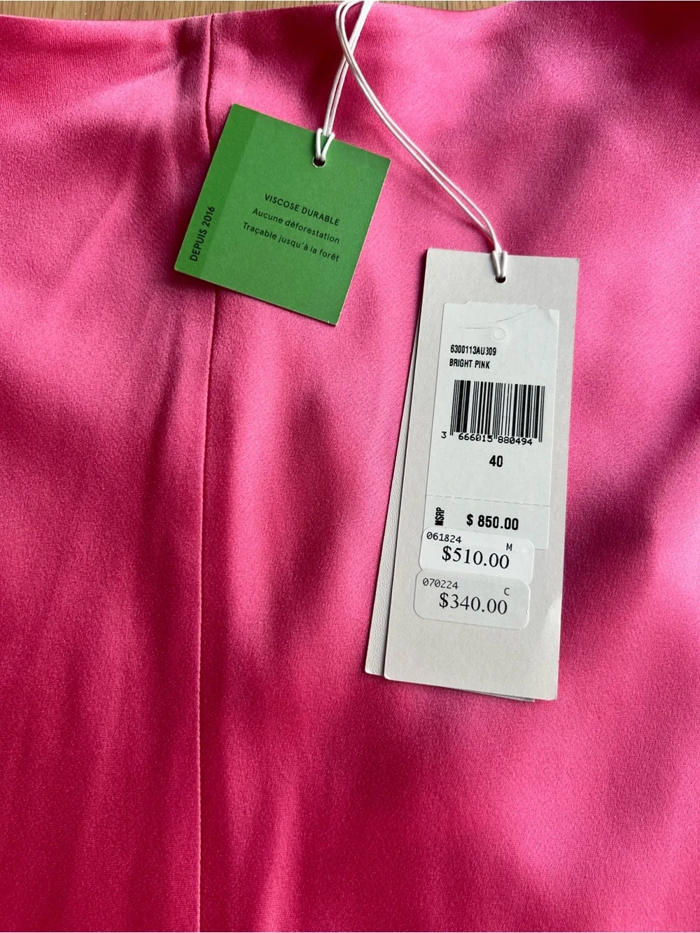 Stella McCartney Pink Satin Midi Skirt